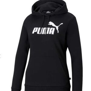 Women’s puma black logo large hooded hoodie